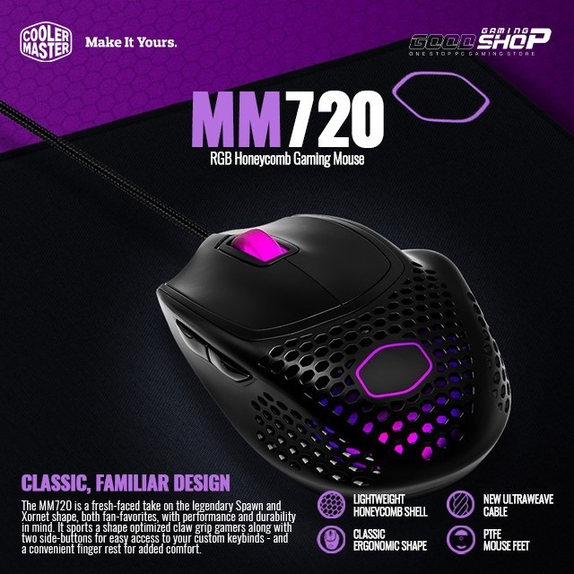 CoolerMaster MM720 RGB Lightweight - Gaming Mouse