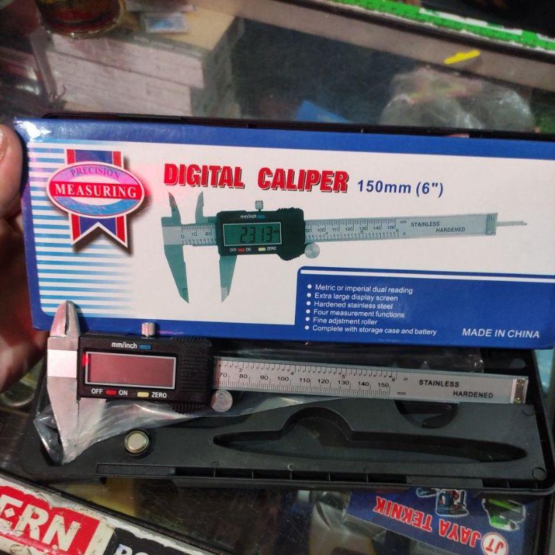 sigmat digital 150mm(6&quot;)/digital caliper 150mm(6&quot;) jangka sorong digital (baterai) body besi stenlees