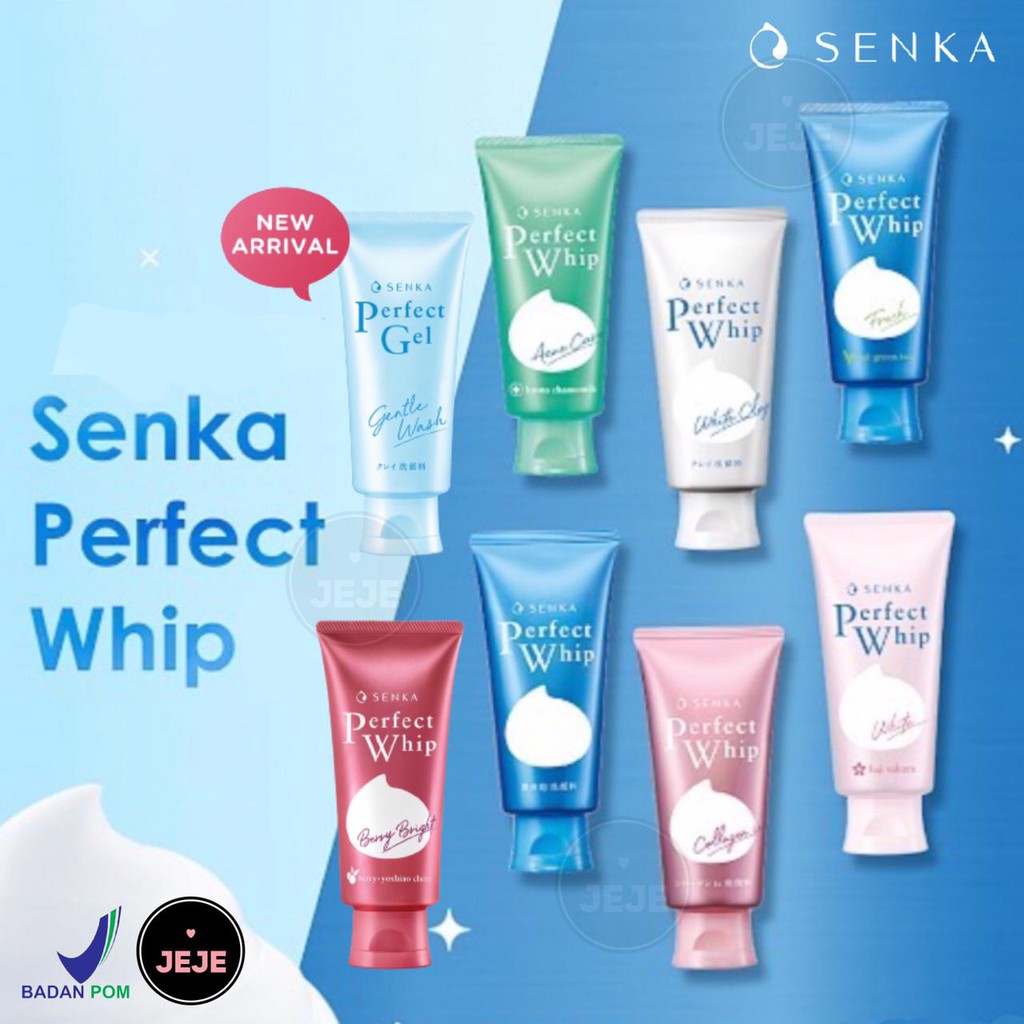 SENKA Perfect Whip Facial Foam | U Fresh Acne White Clay Berry Collagen