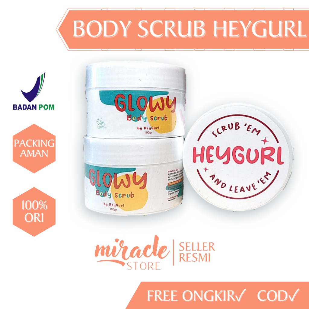 READY! GLOWY BODY SCRUB WITH SERUM BY HEYGURL SCRUB BADAN HEYGURL