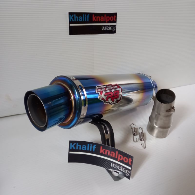 slip on Knalpot R9 mugello blue Ninja250 Ninja250Fi Ninja2018