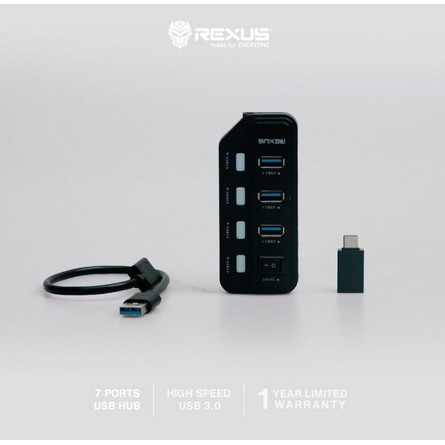 ITSTORE USB Hub Rexus 3.1 H332 7 Port + Converter Type C