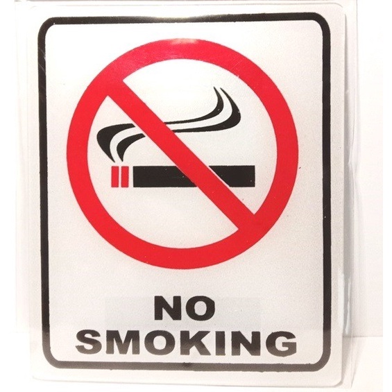 

sign label NO SMOKING tipe kotak acrylic sticker board