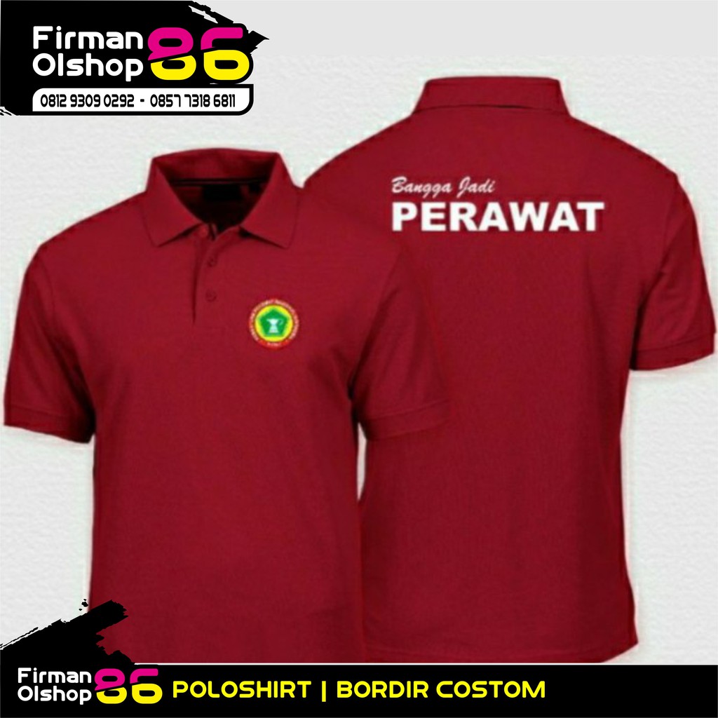 POLO SHIRT | KAOS POLO | Kaos PPNI | KAOS PERAWAT INDONESIA FULL BORDIR