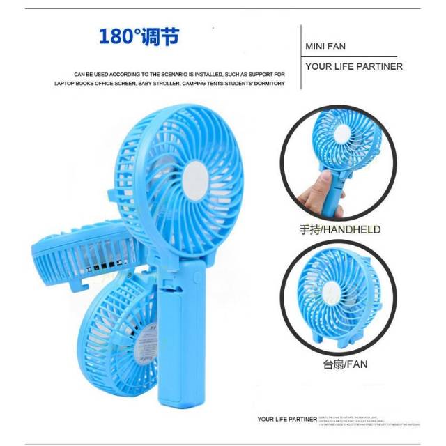 Termurah MEDAN Hanaiso Teckyo Kipas Angin Tangan Mini Usb Fan Portable Fan Handy Mini Fan Kipas Mini Traveling 300