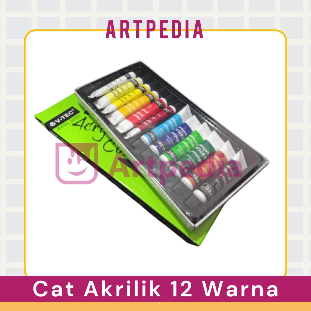 

HJK CAT AKRILIK V-TEC ACRYLIC COLOURS 6 ML SET 12 / V-TEC CAT AKRILIK 12 WARNA /PAKET CAT ACRYLIC
