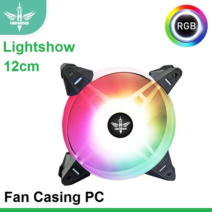 Fan Case PC Kipas Casing 12cm NYK Nemesis Lightshow RGB