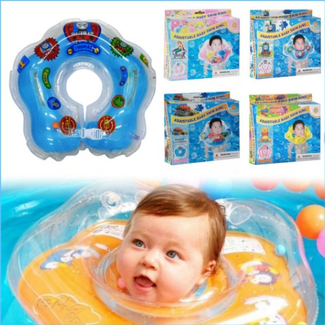 Adjustable Baby Swim Ring Pelampung Leher Bayi Renang Karakter