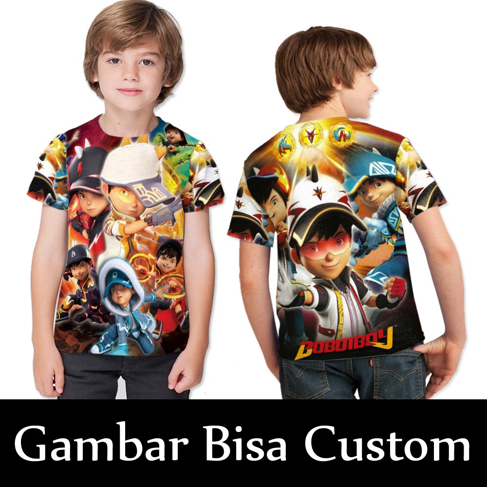 Kaos Boboiboy storm the Movie Kartun TV Baju Anak Murah / Baju Boboiboy the Movie 2 Kartun TV