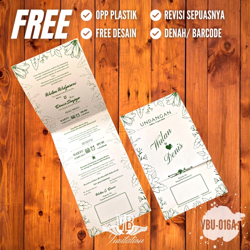 Undangan Pernikahan Lipat 2 Undangan Pesta Undangan Wedding Undangan Ultah Undangan Lucu Unik Keren Hits Kekinian 13x20