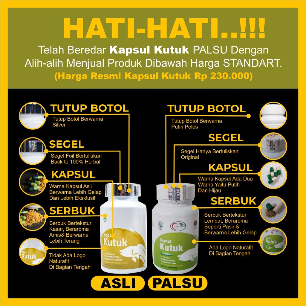 Kapsul Kutuk || Kutuk 5x Lebih Cepat Keringkan Luka Bekas Operasi Sesar 100% Asli – Ekstrak Ikan Gabus Albumin Perbaiki Jaringan Sel Tubuh Percepat Proses Penyembuhan Luka Isi 60 Kapsul 500mg