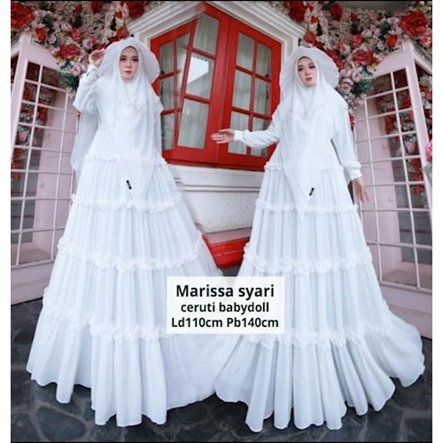 GAMIS SYARI DEWASA PUTIH MILO WARDAH MARISSA SYARI