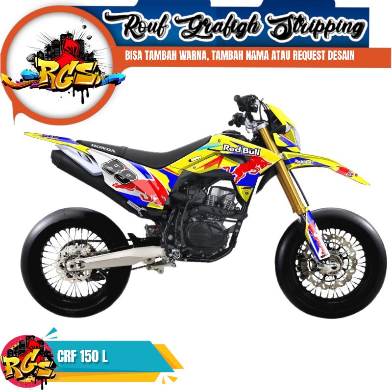 Decal Sticker • Decal Sticker CRF 150 L Full Body Motif Red Bull Desain Suka Suka