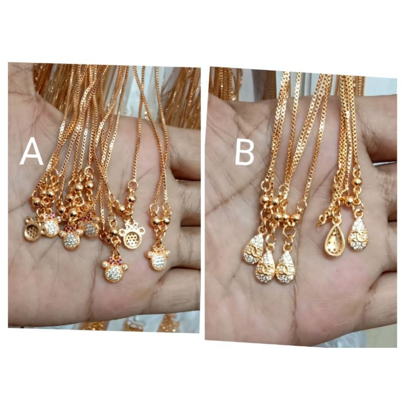 SAL44. Kalung koye xuping anak-anak lapis emas dgn mata zircon UK 35 cm