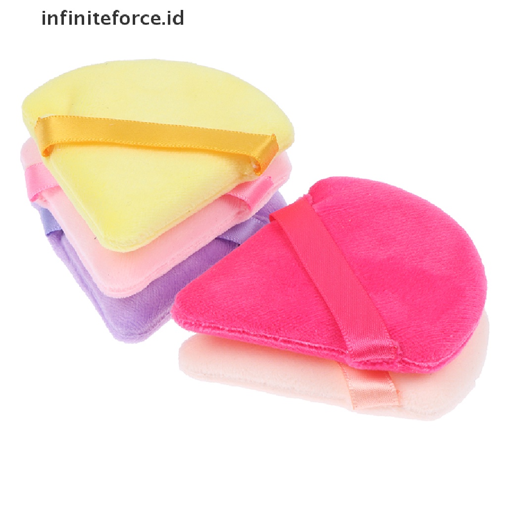 (infiniteforce.id) Spons Puff Mini Bentuk Segitiga Bahan Velvet Untuk MakeUp Foundation