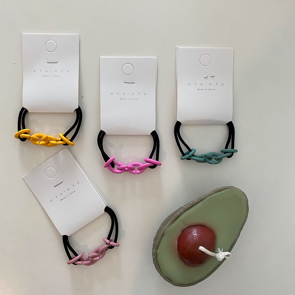CHAIN ELASTIC CUTE COLORFUL HAIR TIE BAND IKAT KARET RAMBUT ELASTIS ANAK WANITA WARNA HAIRTIES COLOR AKSESORIS HAIR ACCESSORIES TIES