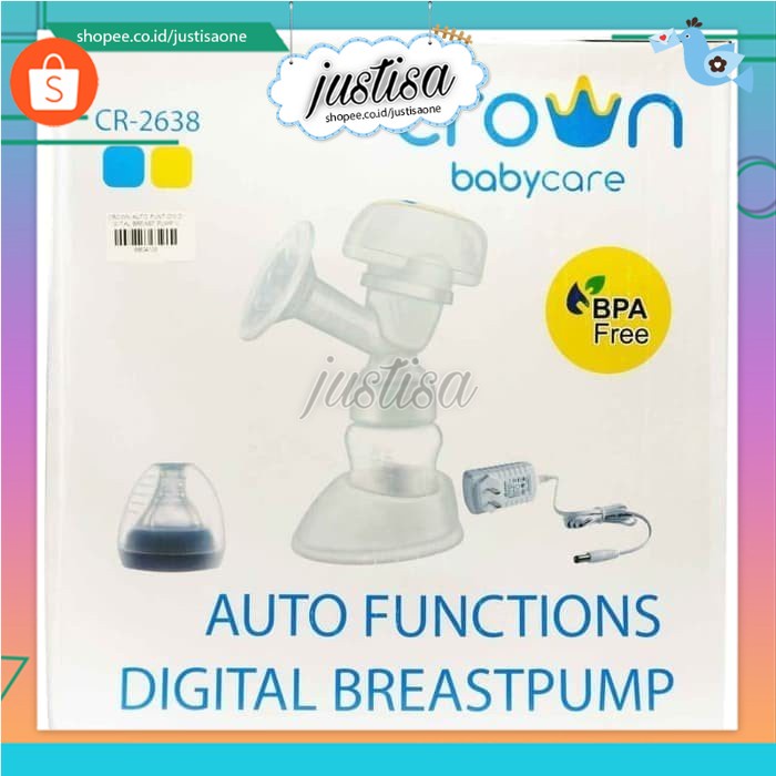 Promo  !! Crown Digital Auto Electric Breast Pump Pompa Asi Elektrik Baterai Adaptor - POMPA ASI ELECTRIK