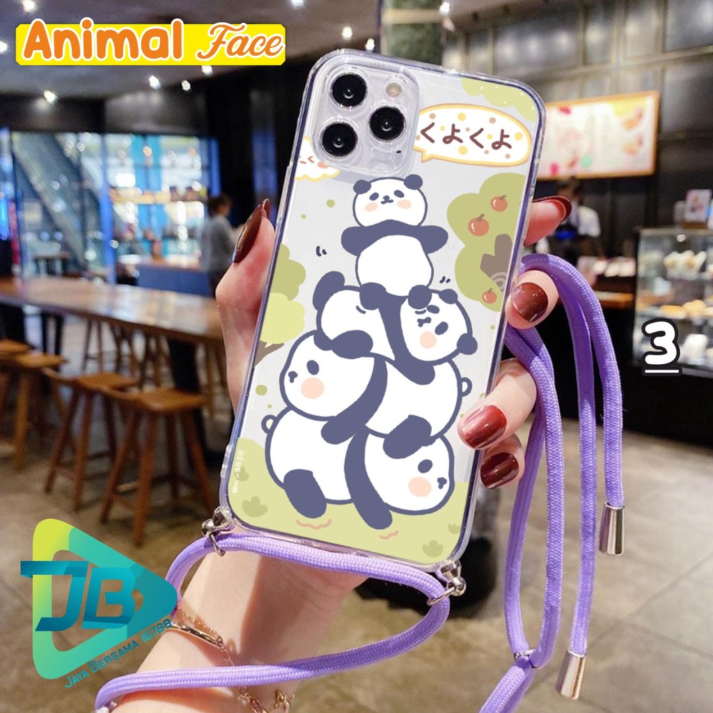 SOFTCASE SLINGCASE LANYARD BENING ANIMAL FACE INFINIX NOTE 8 HOT 9 PLAY X680 X682 10 LITE JB4840