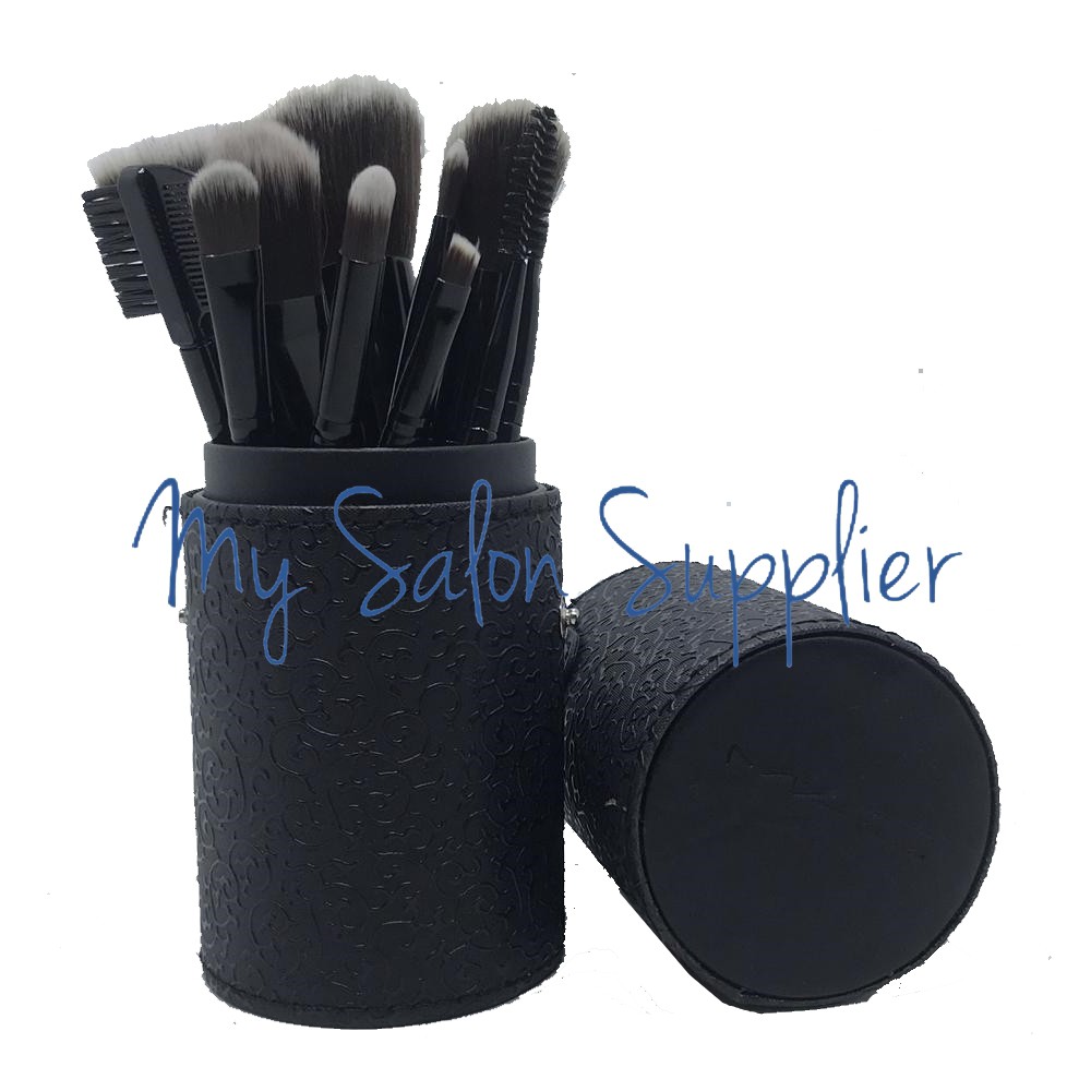 Kuas Make Up Brush Set isi 12 Tabung Hitam Merk