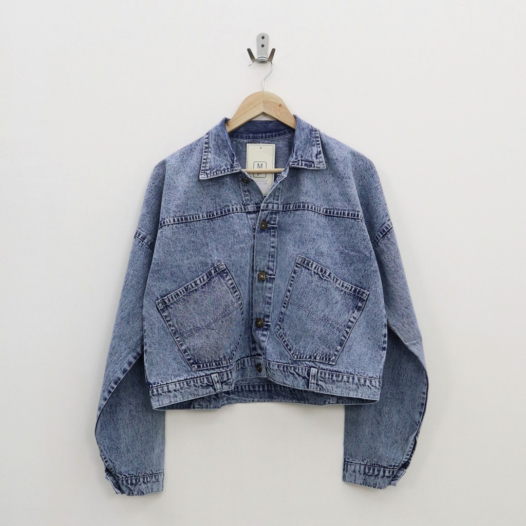 JAKET JEANS CROP GIRLS REPUBLIC I JAKET CROP REVA LIGHT I JAKET DENIM WANITA PREMIUM LD110