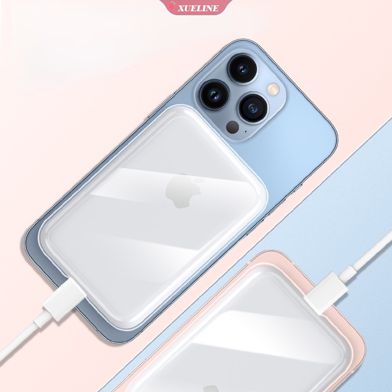 Case Baterai Eksternal Bahan Silikon Transparan Untuk Apple MagSafe