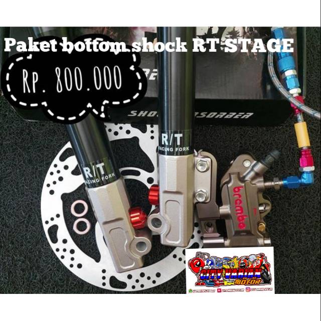 PAKET TABUNG BOTTOM SHOCK DEPAN RT STAGE RACING HONDA YAMAHA BEAT SCOOPY NEW VARIO NEW MIO J FINO