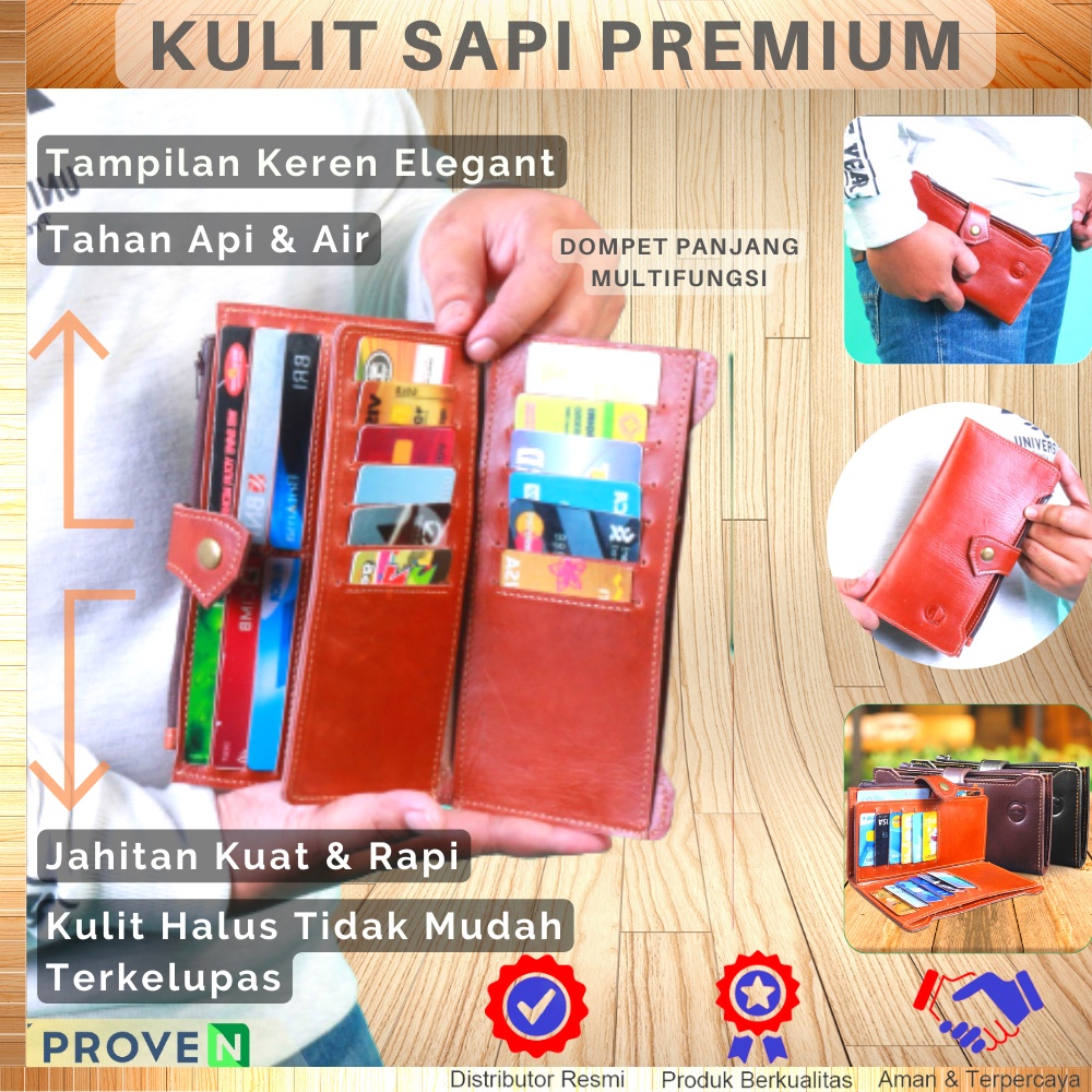 Dompet Kulit Pria Dompet Panjang Kartu Pria Lipat Kulit Sapi Asli Original F015 Dompet Pria Panjang Modern Compact GENUINE LEATHER Card Wallet GARANSI ORIGINAL