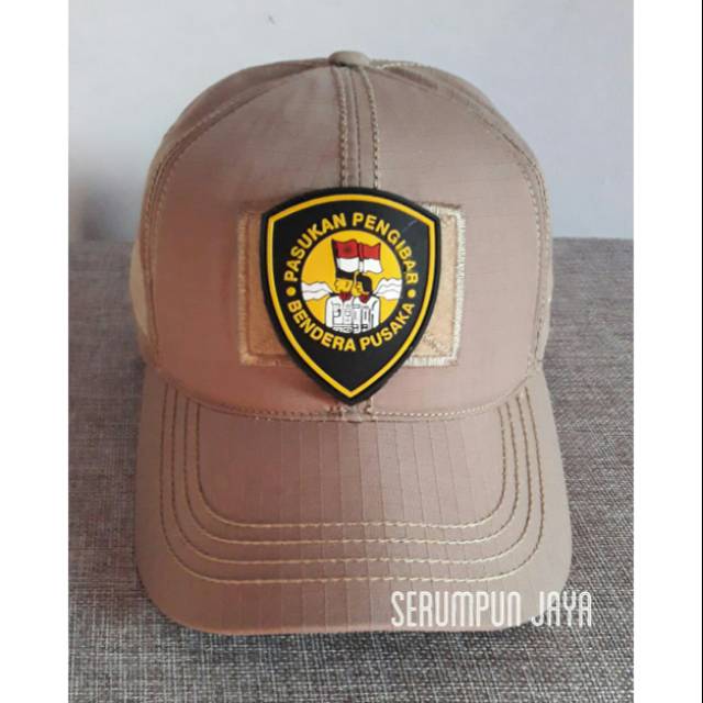 TOPI PASKIBRAKA TAN + PATCH - PASKIBRA - PURNA PASKIBRAKA