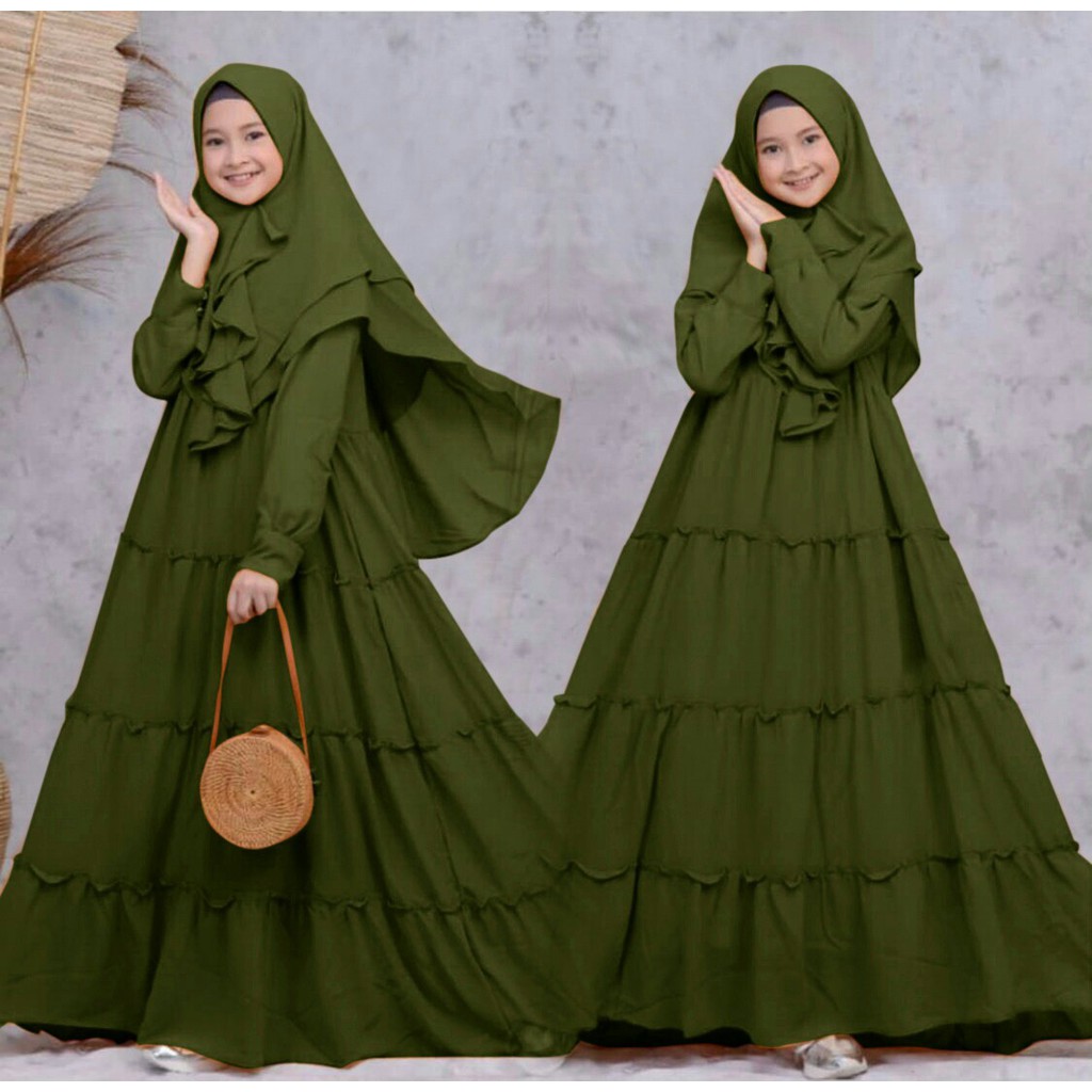 Syari Kid Aina Baju Gamis Anak Umur 11 14 Tahun Gamis Anak Perempuan Gamis Khimar Anak Kekinian Shopee Indonesia