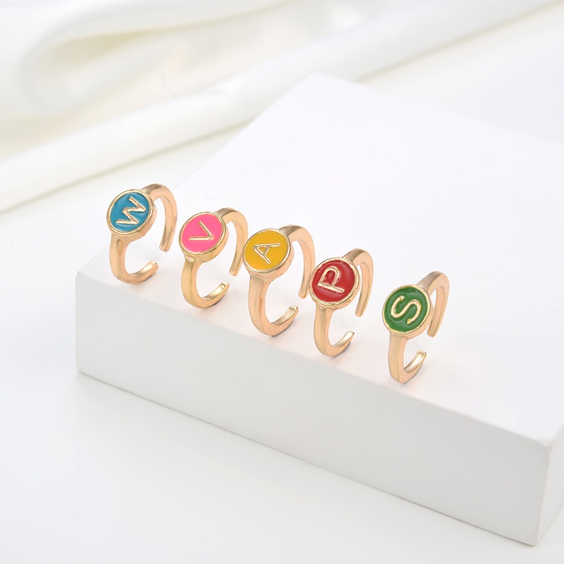 HYL JEWELRY COD cincin huruf titanium anak emas silver muda couple perak anti karat bestie korea kar