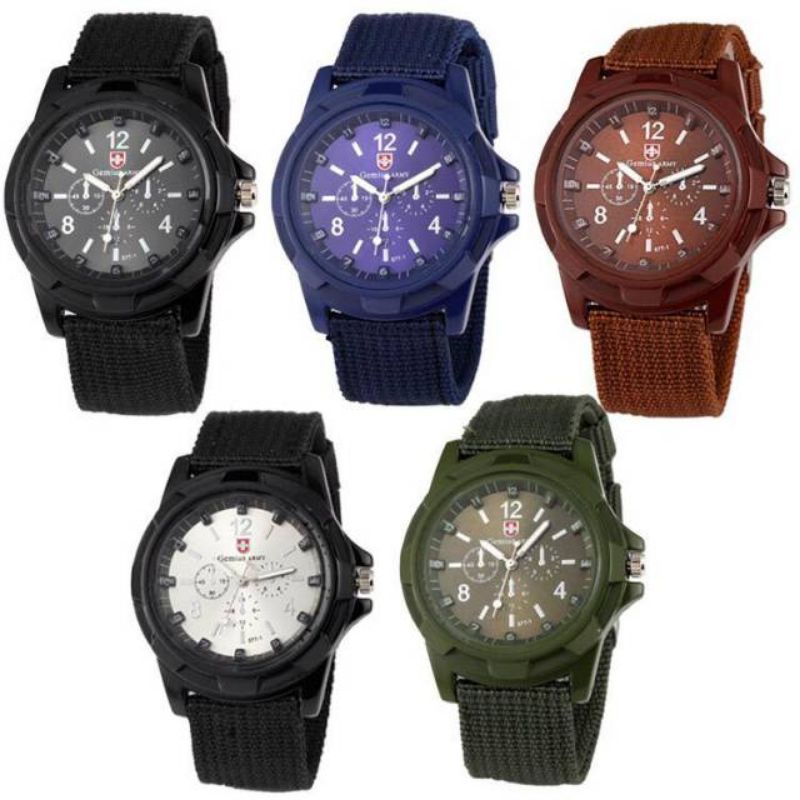 Jam Tangan Pria Tali Bahan Canvas Wristwatch Jam Tangan Termurah Import