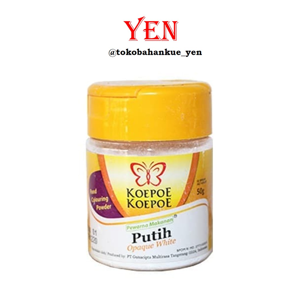 

Koepoe Koepoe (Kupu Kupu) Opaque White / Pewarna Putih Bubuk 50gr