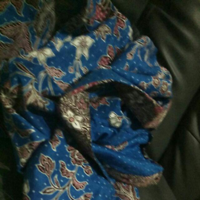 Qnunbatik Kemeja Batik Lengan Pendek Standard -jumbo 5l Kd Melati Dasar Warna