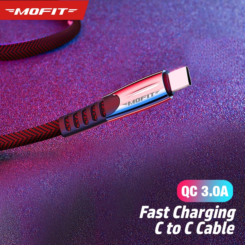 MOFIT PDC160 Power Delivery (PD) 60W Cable USB Type C To Type C - Merah