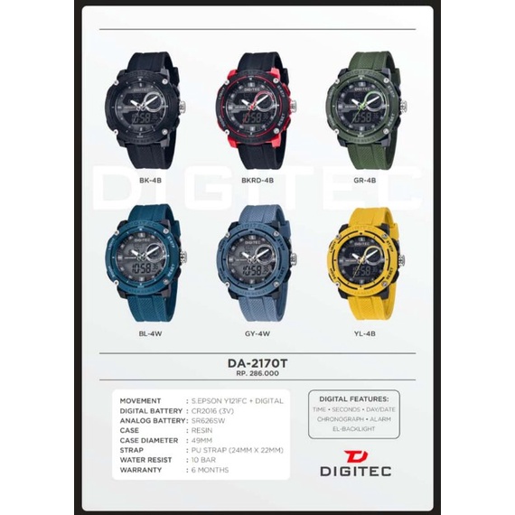 Jam Tangan Pria Digitec Original 2170 Dual Time Tahan Air Gratis Ongkir COD