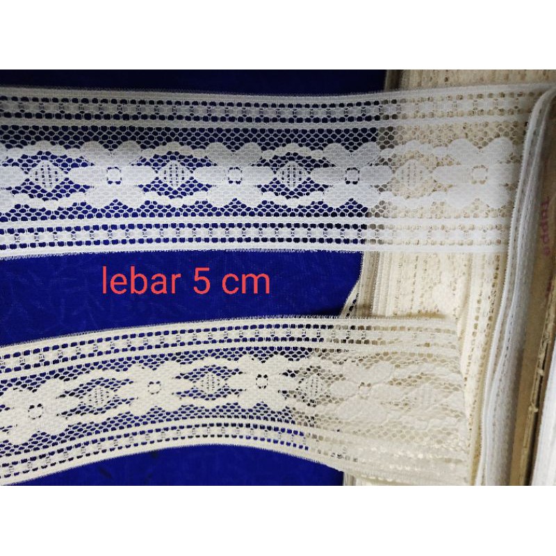 RENDA air 30.000/13.5 mtr renda brukat renda lebar tengahan renda rajut renda putih kream