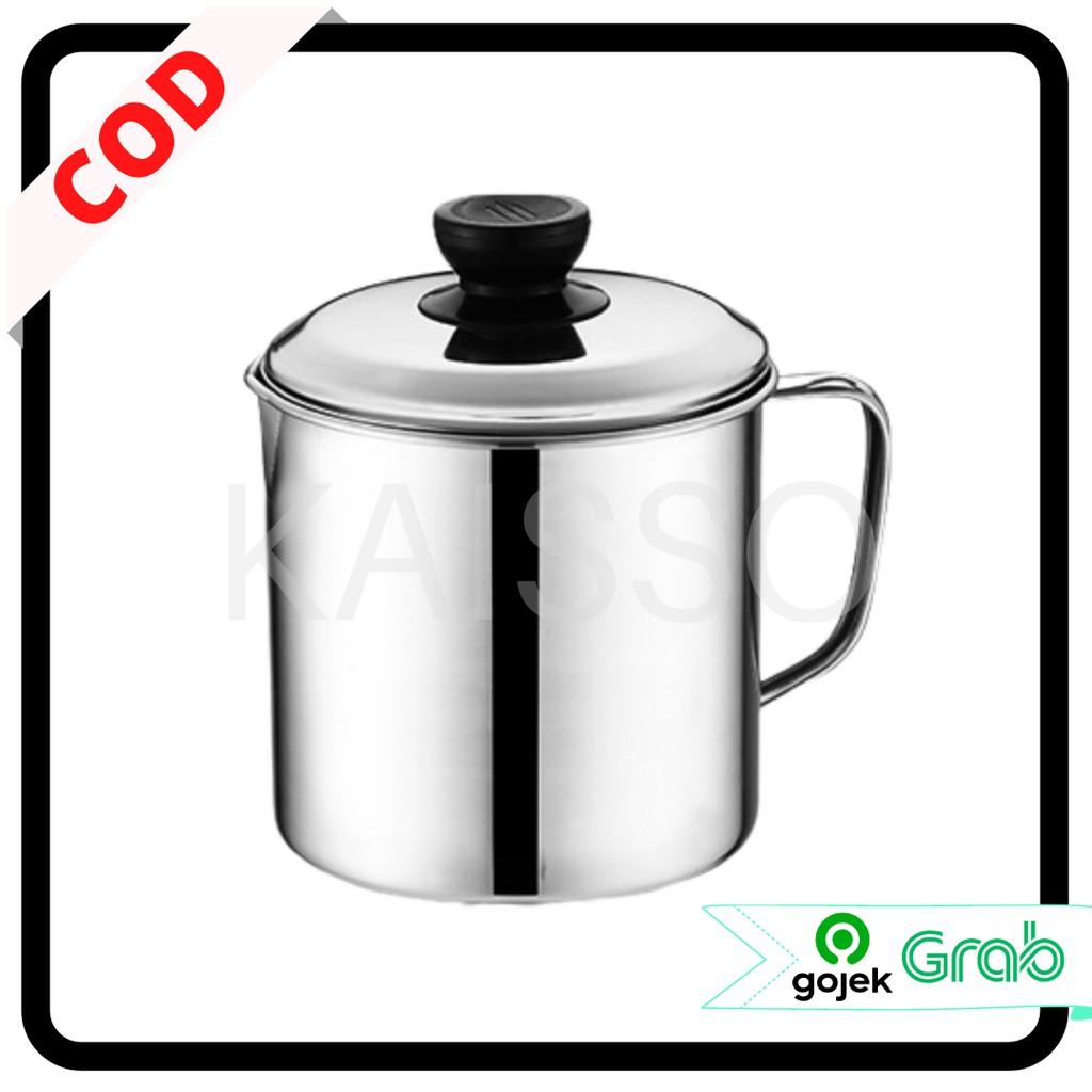 KAISSO - OIL POT SARINGAN TEMPAT MINYAK 1300ml STAINLESS STELL NO DRIP NO MESS