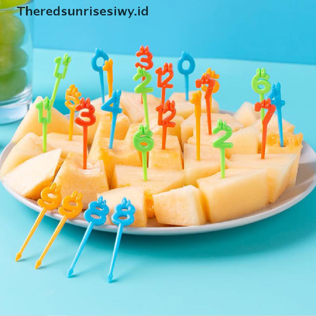 # Alat Pemotong Buah # 8 / 10 / 24Pcs Garpu Buah / Dessert / Snack Mini Untuk Anak