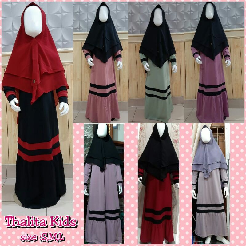 gamis anak talita 1 set kerudung