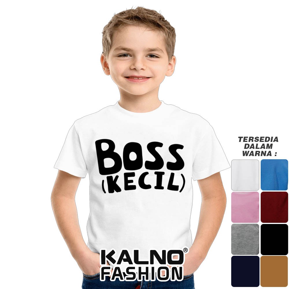 Baju Anak Print Sablon BOSS (KECIL) 118 - Anak Anak Umur 1 -  7 Tahun Ukuran S M L XL Bahan Katun po