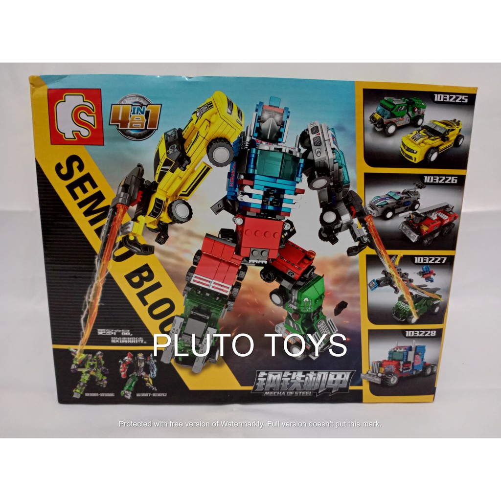 Sembo Block Mecha Of Steel Robot Mobil Menjadi Robot 4IN1