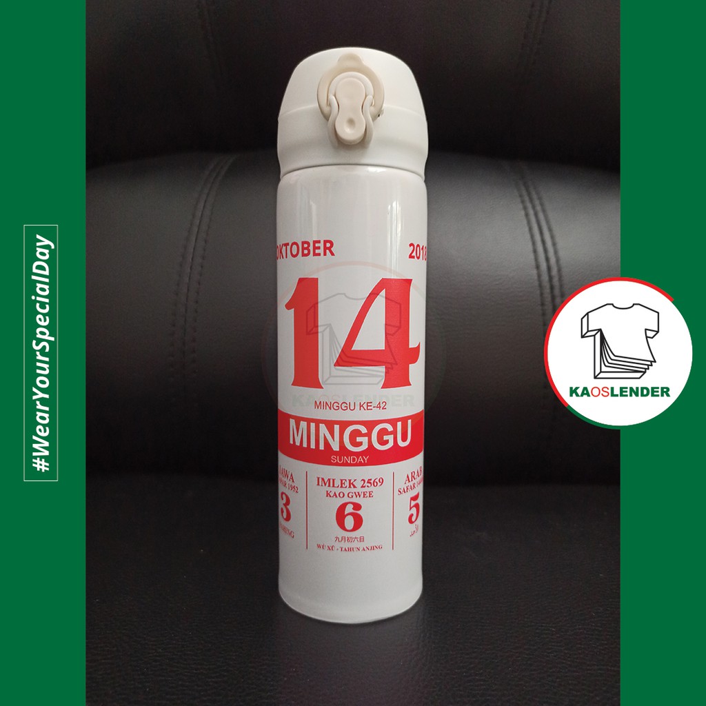 TUMBLER KALENDER - CUSTOM TUMBLER - 500ml - CUSTOM TANGGAL & UCAPAN