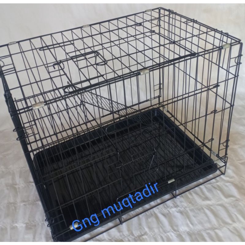 KANDANG KUCING TINGKAT MURAH LIPAT PLUS TATAKAN BAWAH SIZE L UKURAN 60X42X5O CM