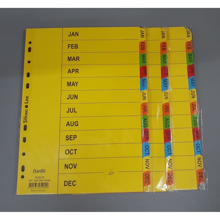 

FILE DIVIDER BANTEX 6059-00 A4 JAN-DEC INDEX | PEMBATAS | ATK