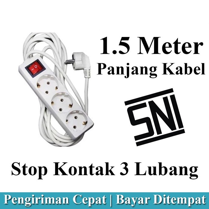 HOPE STORE -  STOP KONTAK 3,4,5 LUBANG PANJANG 1,5M - 5M + KABEL / STOP KONTAK KABEL / COLOKAN LISTRIK