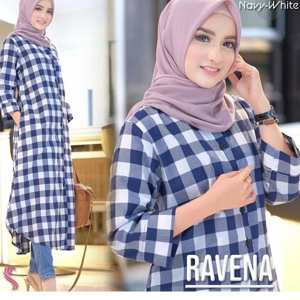 Long Tunik Tartan  Tunik Kotak Kotak Tunik Panjang Kotak Kotak ‑ Jmb31au22ᵞ