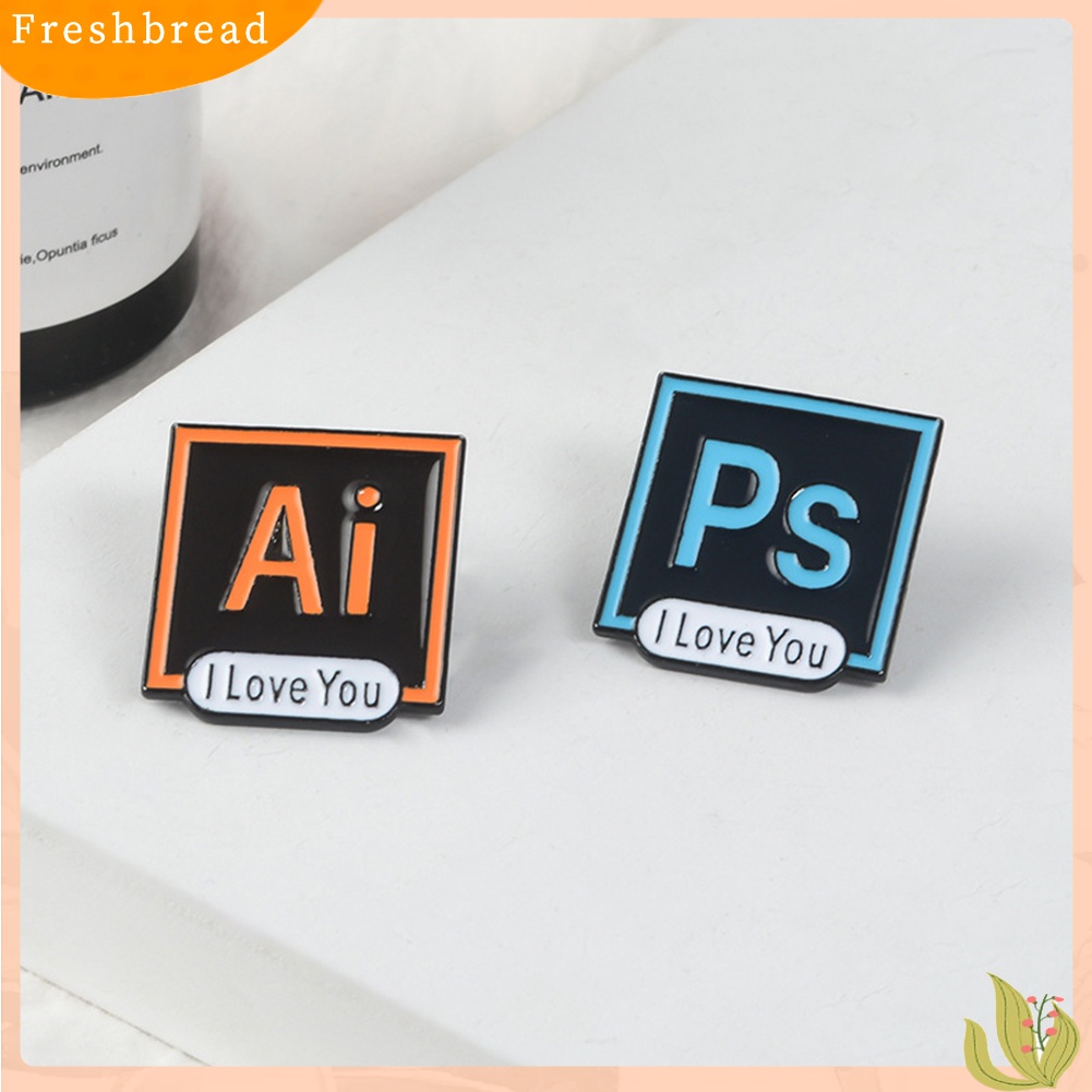 [ TERLARIS]PS AI PR AU Photoshop Illustrator Brooch Pin I Love You Shirt Lapel Enamel Badge