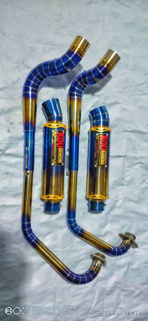 Knalpot racing kou cobra kanan vixion, fu, cb new, cbr FACELIFT