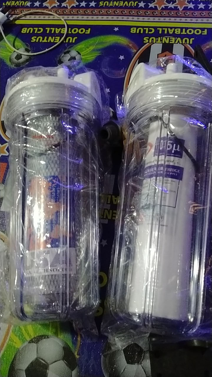 Penjernih Air Filter Air 2 Tabung Housing Nanotec 10 Drat 1/2 Atau 3/4 Bening