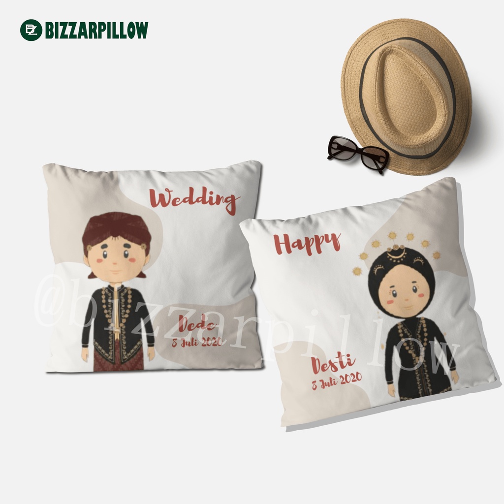 Bizzarpillow Bantal Foto Couple Hadiah Wedding / Anniversary Custom BZ178